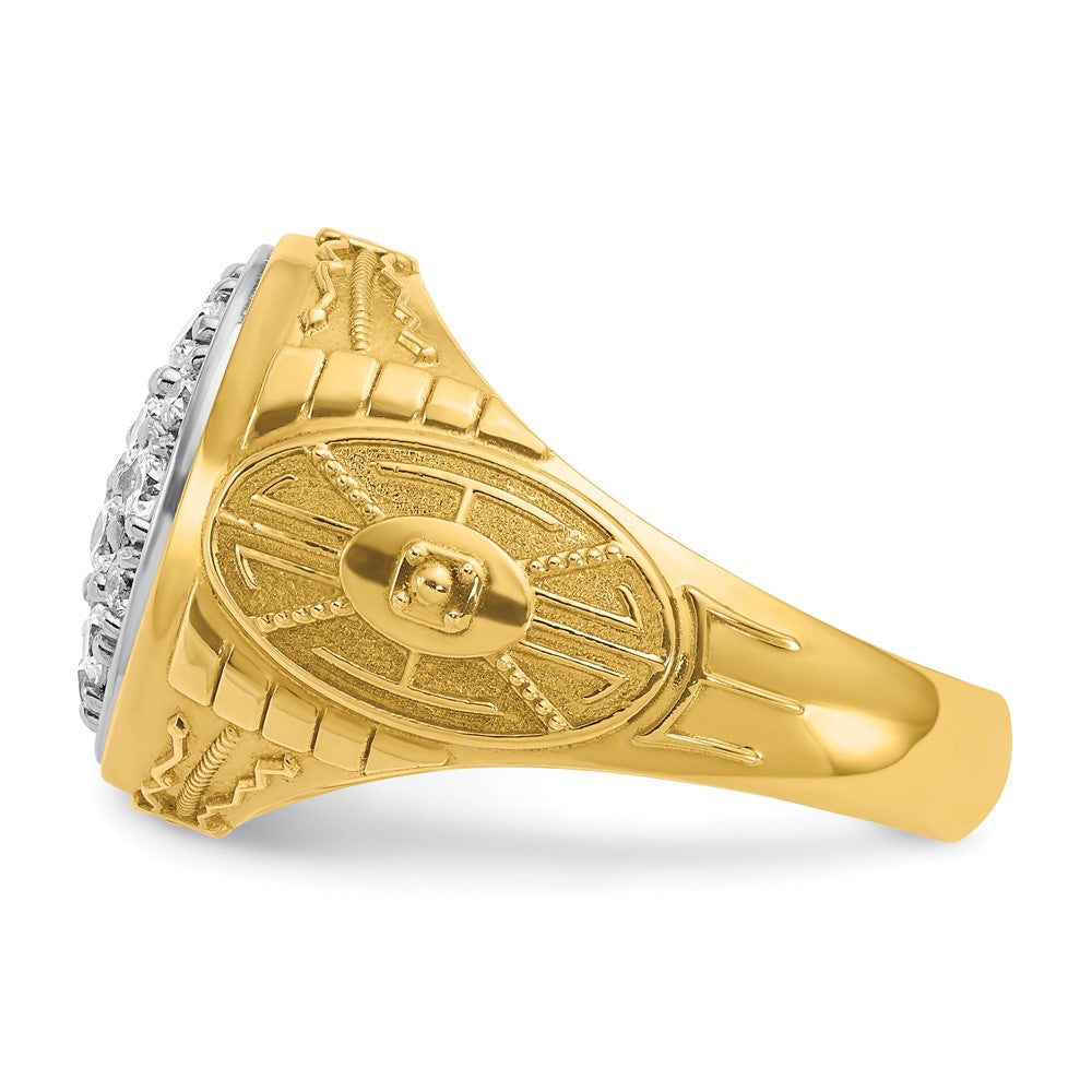 14K Bicolor Gold Herren-Diamant-Cluster-Ring, 1,5 ct