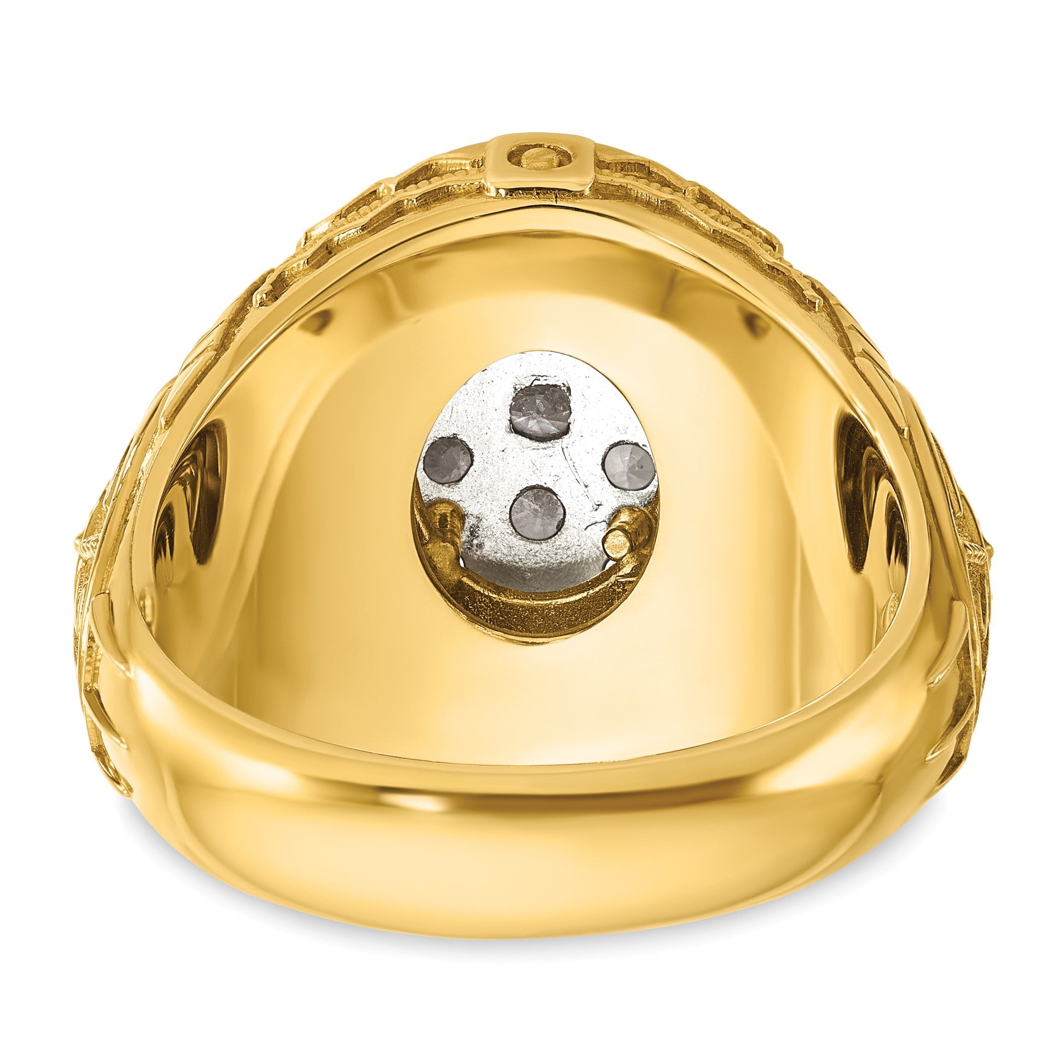 14K Bicolor Ring mit 1,625 ct. Labor gezüchteten Diamanten, VS/SI+, G+, komplett, Oval, Cluster, Herren