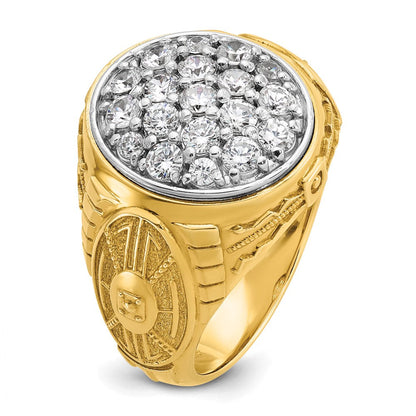 14K Bicolor Gold Herren-Diamant-Cluster-Ring, 1,5 ct