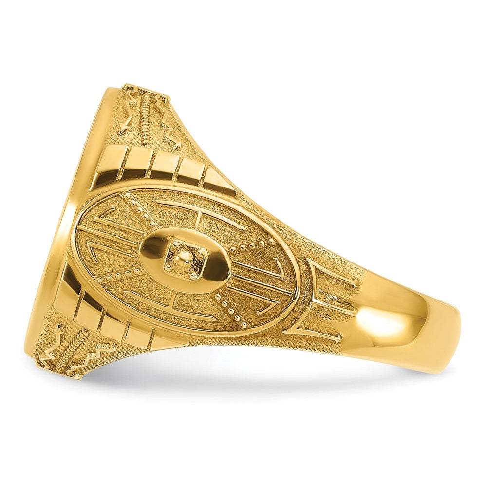14K Gelbgold 18,5 x 15,75 mm Herren Runder Siegelring