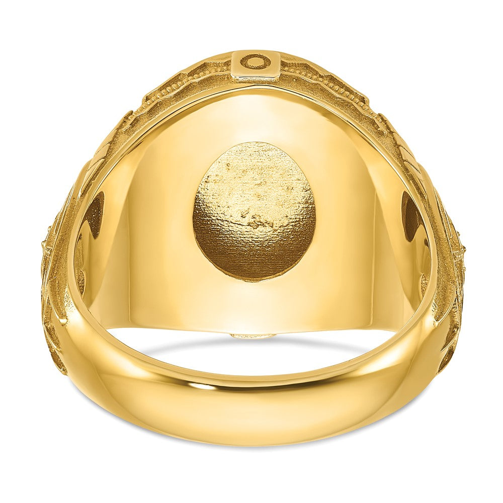 14K Gelbgold 18,5 x 15,75 mm Herren Runder Siegelring