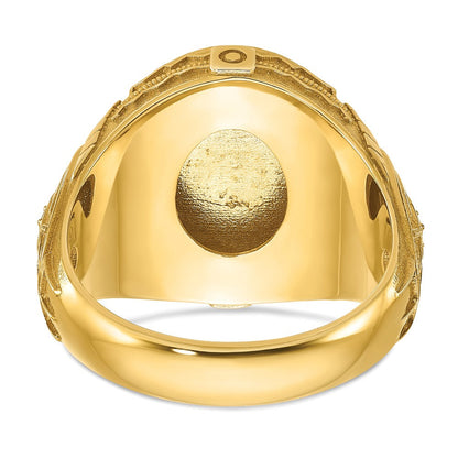 14K Gelbgold 18,5 x 15,75 mm Herren Runder Siegelring