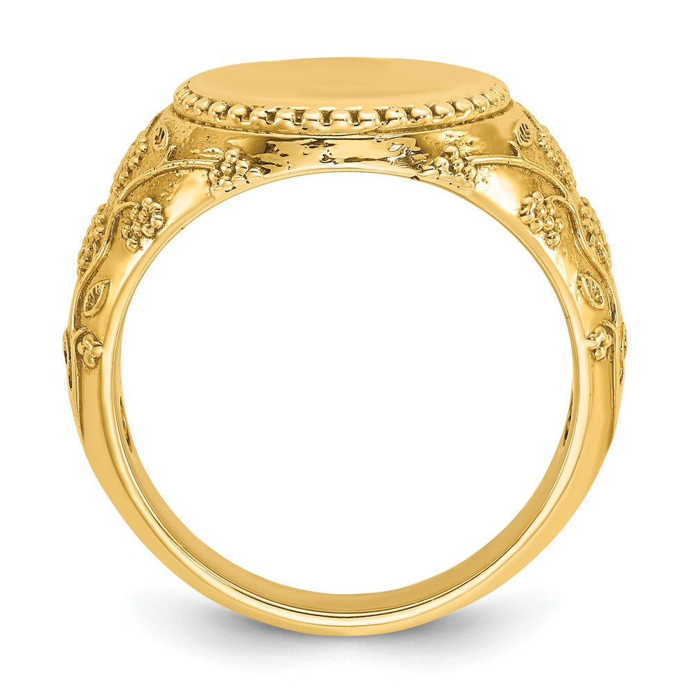 14K Gelbgold Herren-Siegelring, rund, 12,5 x 12,5 mm
