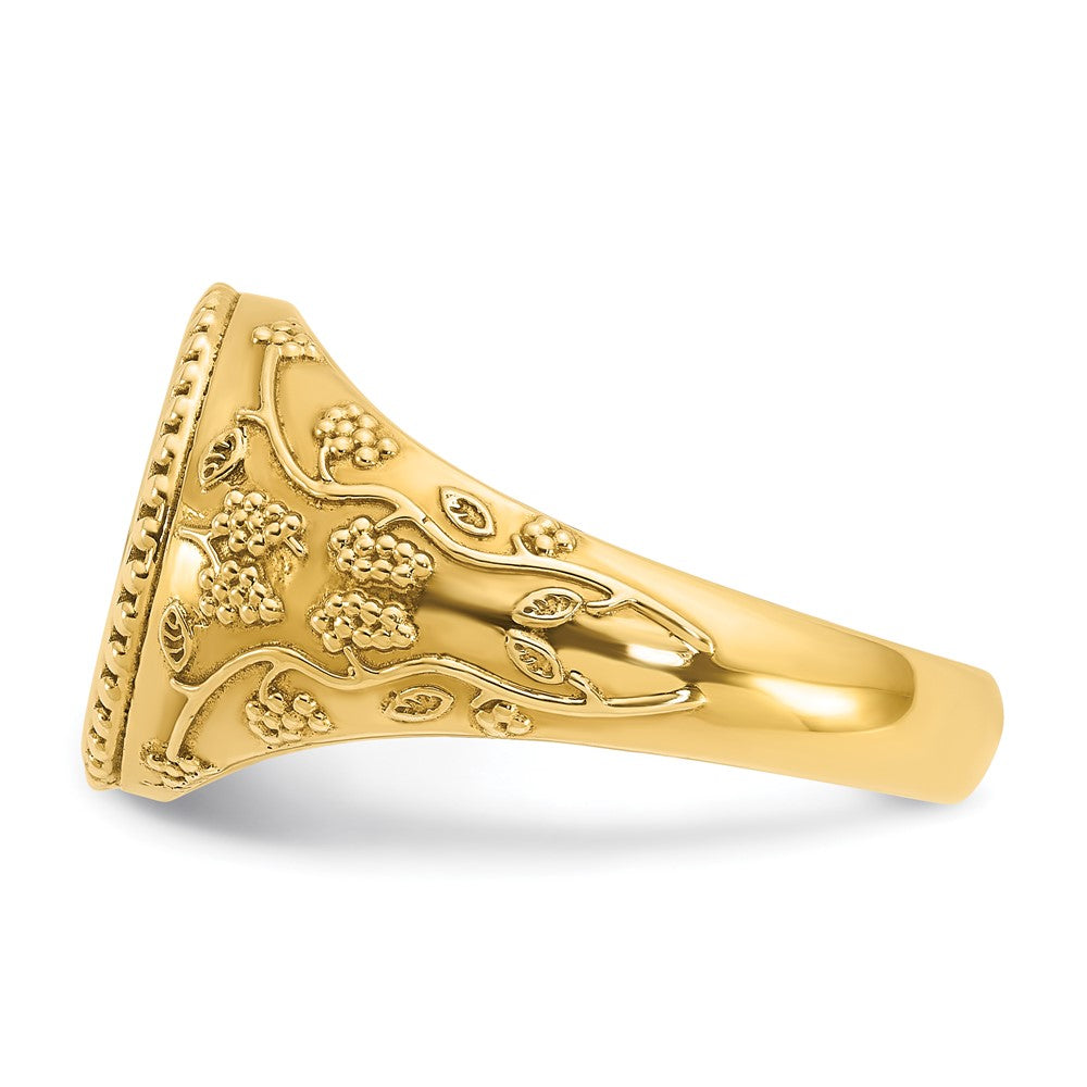 14K Gelbgold Herren-Siegelring, rund, 12,5 x 12,5 mm
