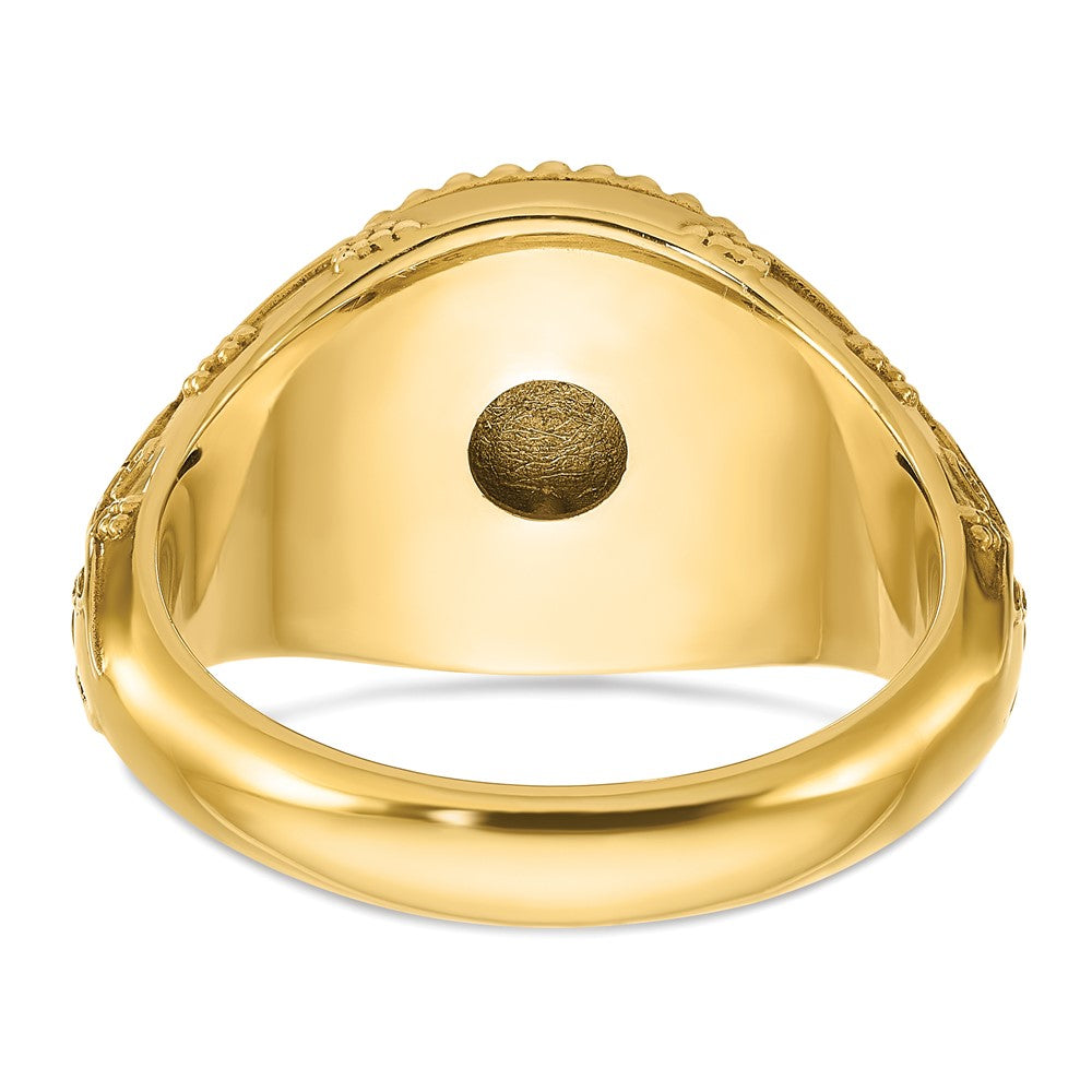 14K Gelbgold Herren-Siegelring, rund, 12,5 x 12,5 mm