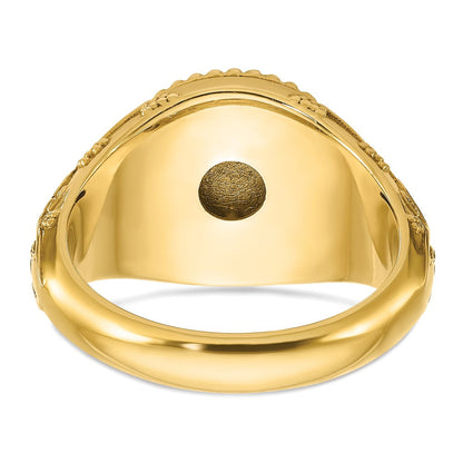 14K Gelbgold Herren-Siegelring, rund, 12,5 x 12,5 mm