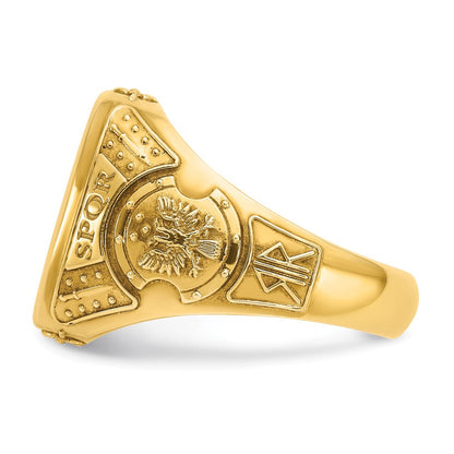 14K Gelbgold Herren-Siegelring mit Kissenschliff, 16,5x14,8mm