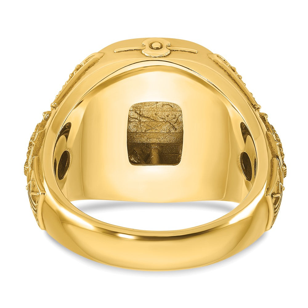 14K Gelbgold Herren-Siegelring mit Kissenschliff, 16,5x14,8mm
