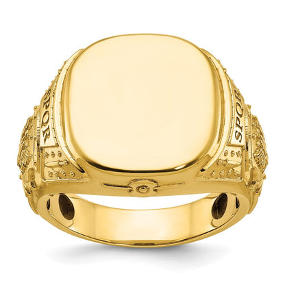 14K Gelbgold Herren-Siegelring mit Kissenschliff, 16,5x14,8mm
