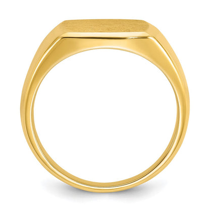 14K Gelbgold 14x14 mm Herren-Kissenschliff-Siegelring