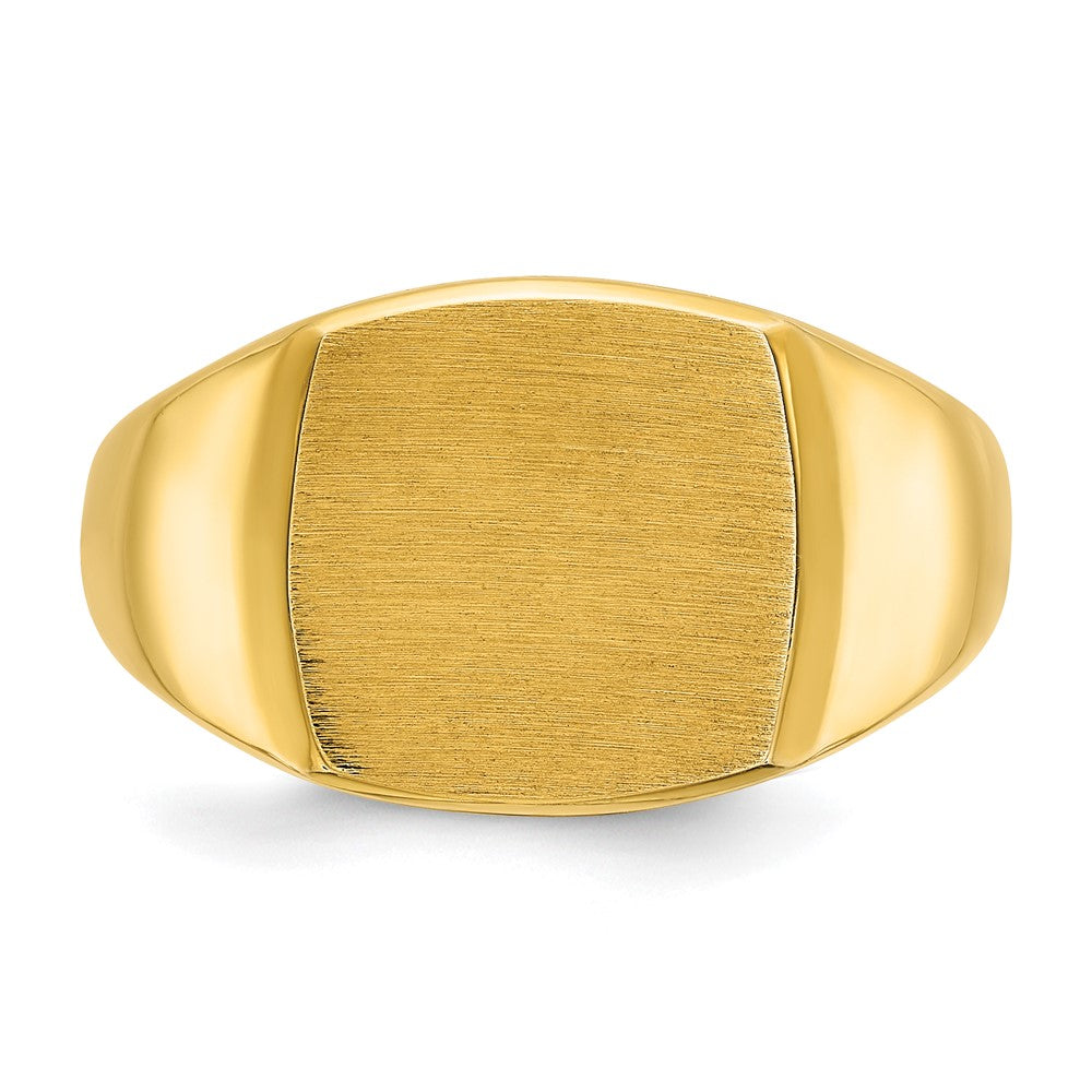 14K Gelbgold 14x14 mm Herren-Kissenschliff-Siegelring