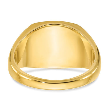 14K Gelbgold 14x14 mm Herren-Kissenschliff-Siegelring