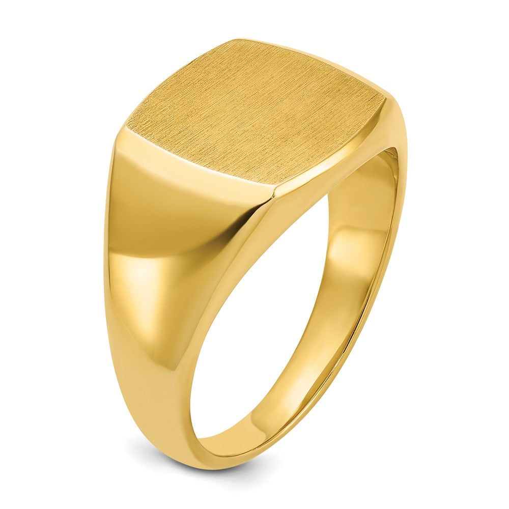 14K Gelbgold 14x14 mm Herren-Kissenschliff-Siegelring