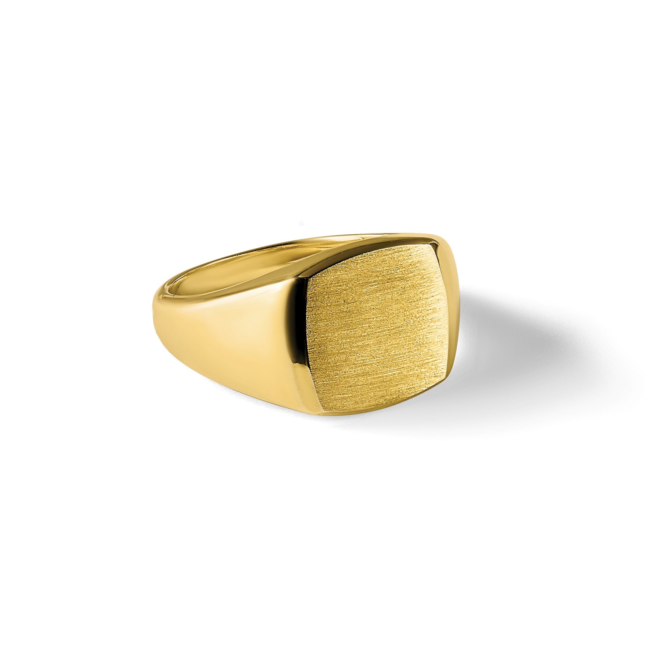14K Gelbgold 14x14 mm Herren-Kissenschliff-Siegelring
