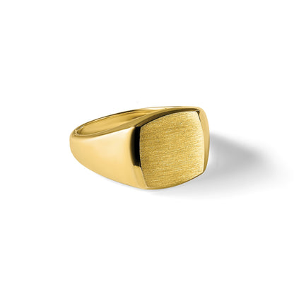 14K Gelbgold 14x14 mm Herren-Kissenschliff-Siegelring