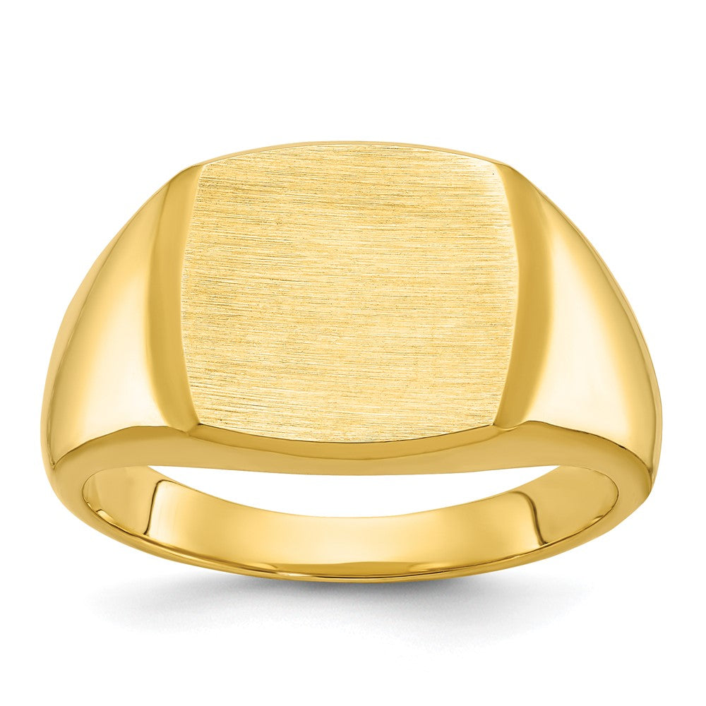 14K Gelbgold 14x14 mm Herren-Kissenschliff-Siegelring