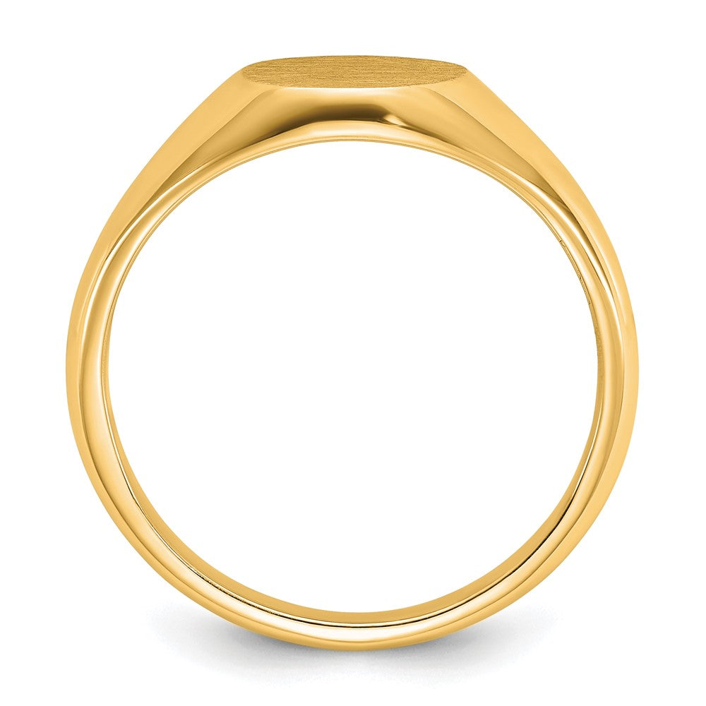 14K Gelbgold Herren-Siegelring, rund, 12x10 mm