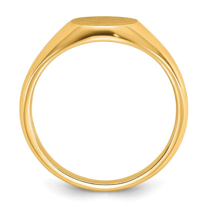 14K Gelbgold Herren-Siegelring, rund, 12x10 mm