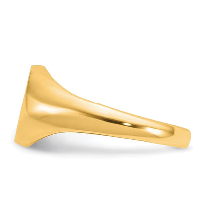 14K Gelbgold Herren-Siegelring, rund, 12x10 mm