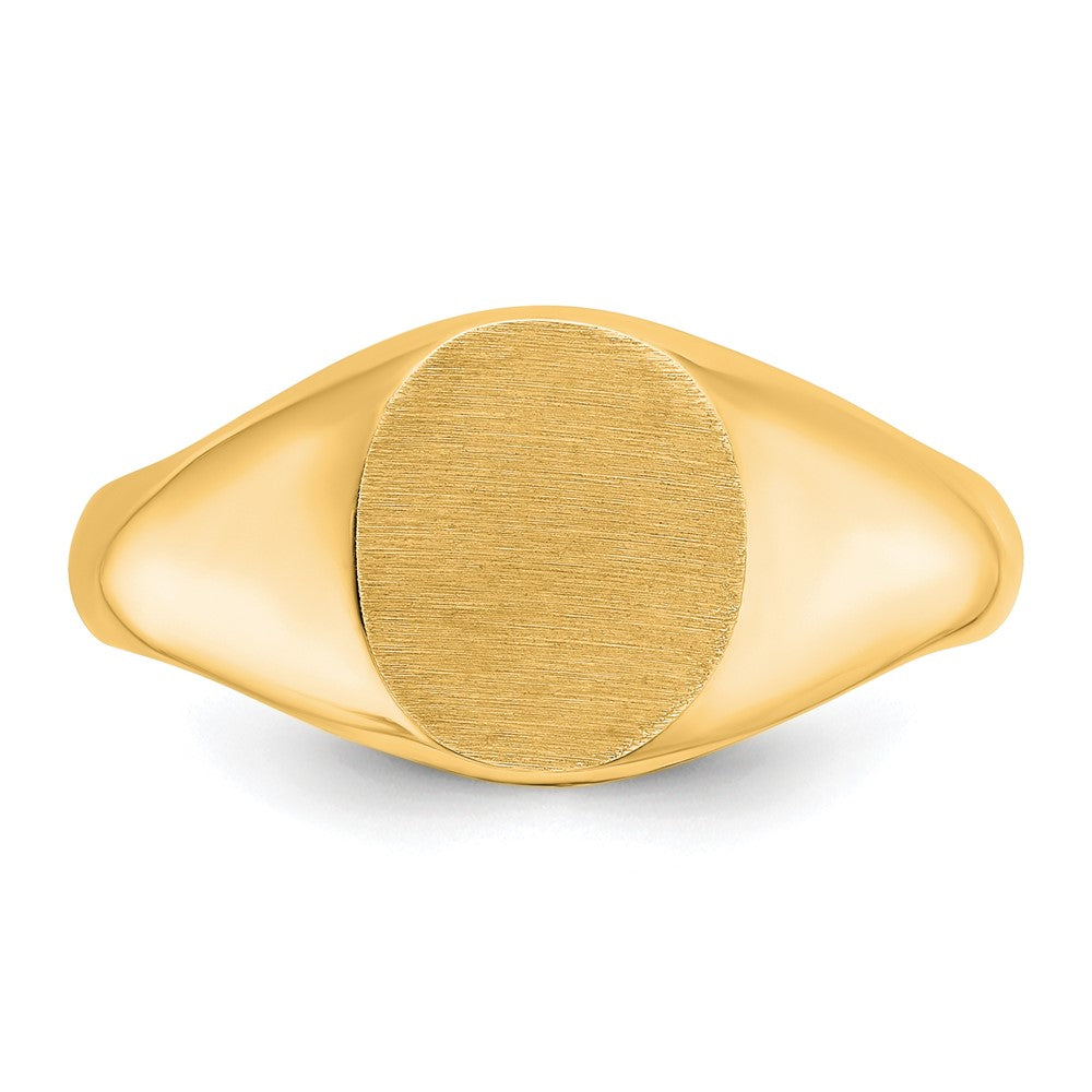 14K Gelbgold Herren-Siegelring, rund, 12x10 mm