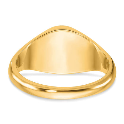 14K Gelbgold Herren-Siegelring, rund, 12x10 mm