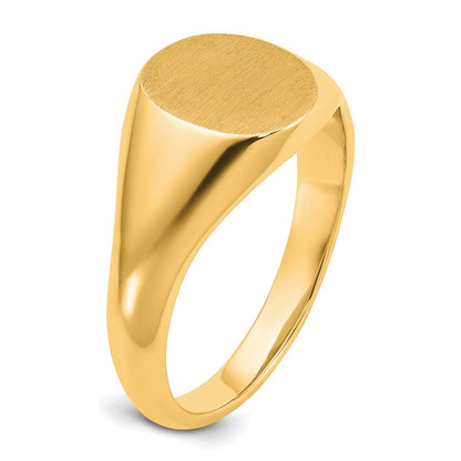 14K Gelbgold Herren-Siegelring, rund, 12x10 mm