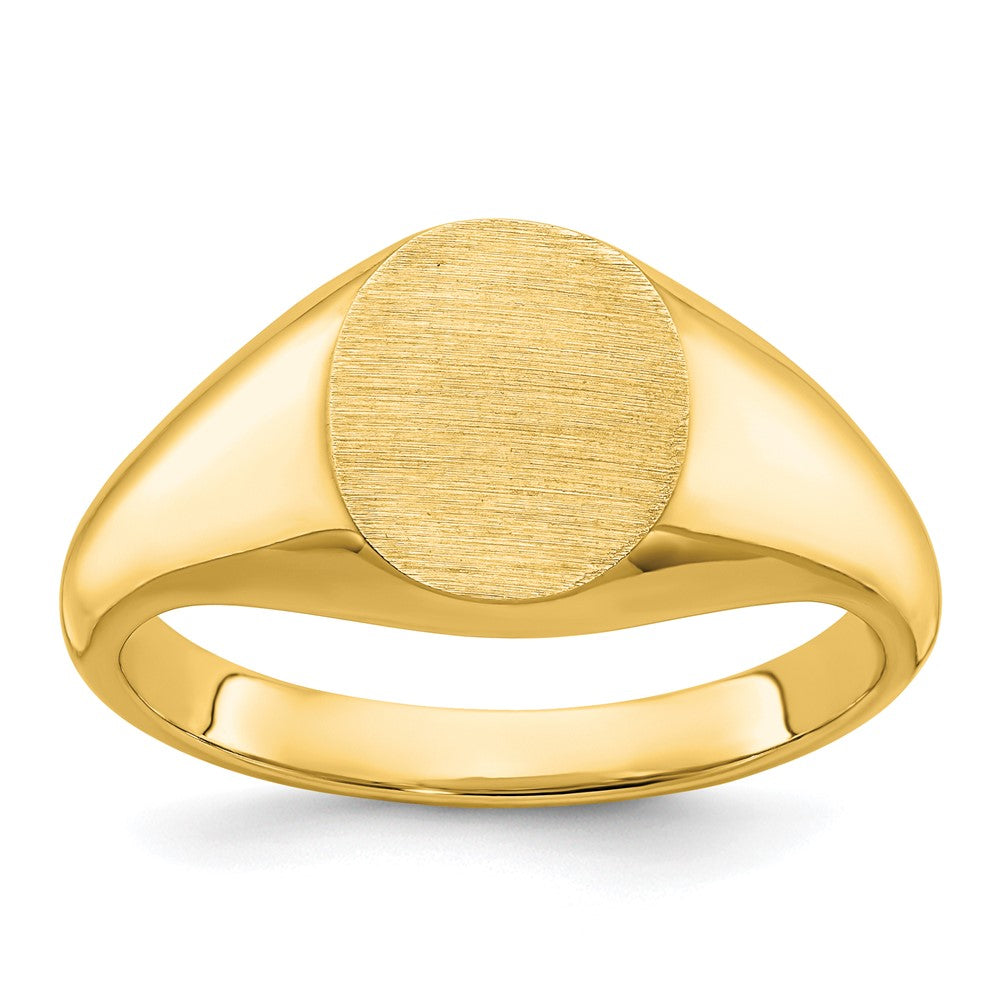 14K Gelbgold Herren-Siegelring, rund, 12x10 mm