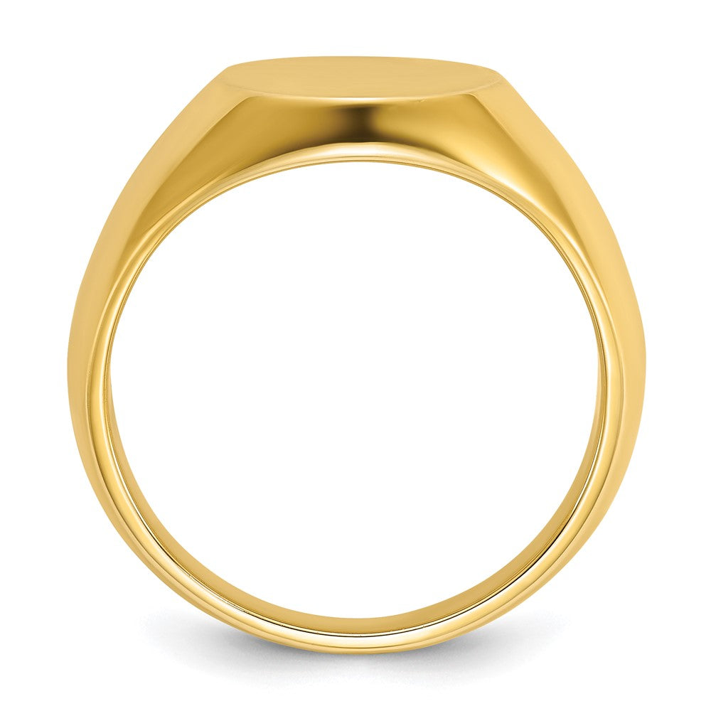14K Gelbgold Herren-Siegelring, rund, 14x12mm