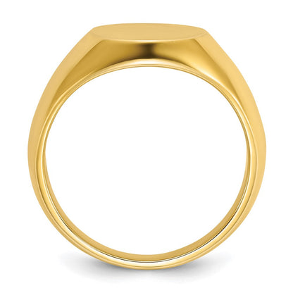 14K Gelbgold Herren-Siegelring, rund, 14x12mm