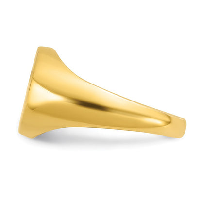 14K Gelbgold Herren-Siegelring, rund, 14x12mm