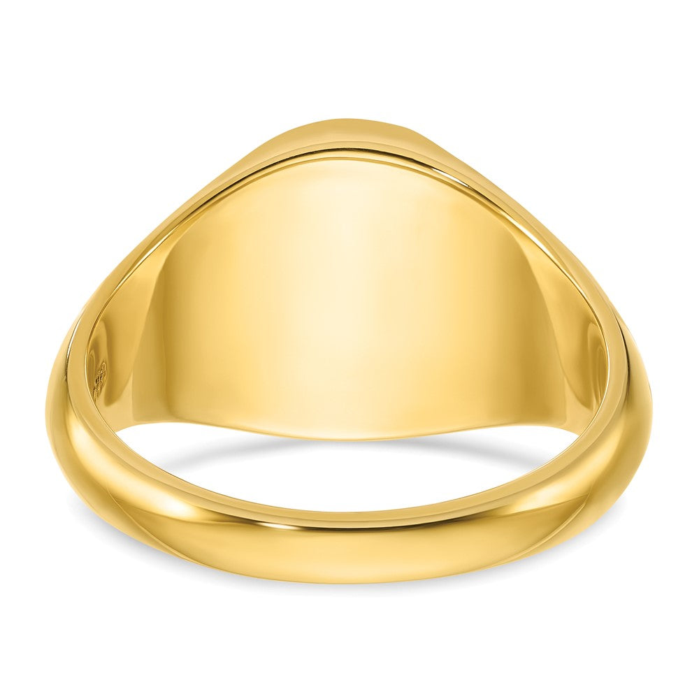 14K Gelbgold Herren-Siegelring, rund, 14x12mm