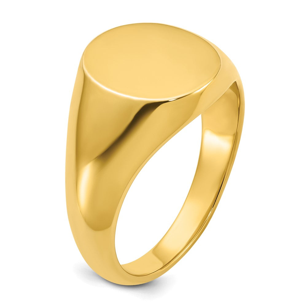 14K Gelbgold Herren-Siegelring, rund, 14x12mm