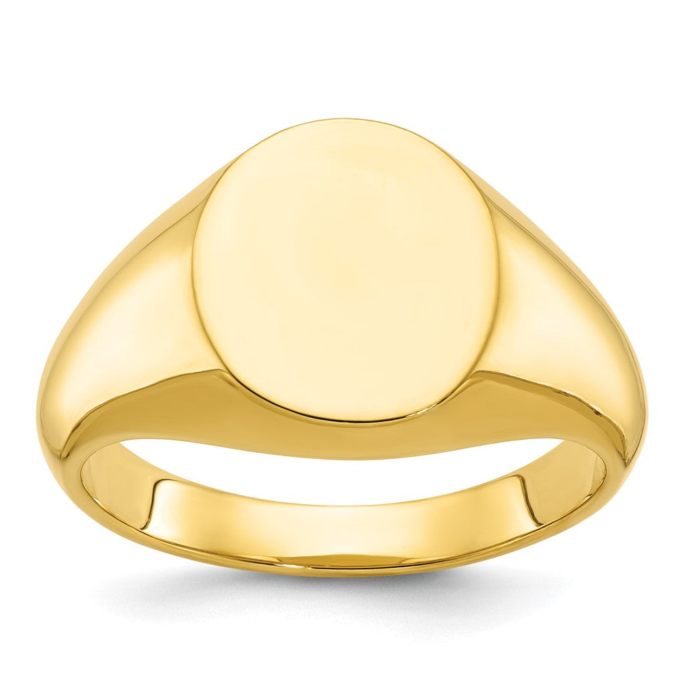 14K Gelbgold Herren-Siegelring, rund, 14x12mm
