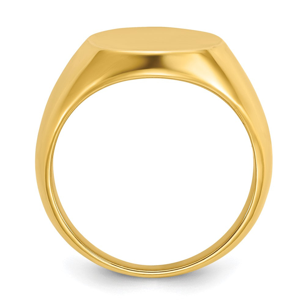 14K Gelbgold Herren-Siegelring, rund, 16 x 14 mm
