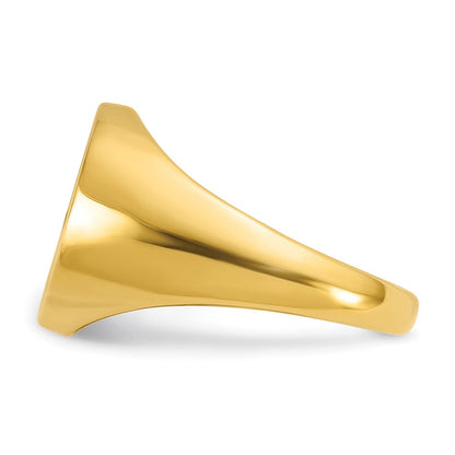 14K Gelbgold Herren-Siegelring, rund, 16 x 14 mm