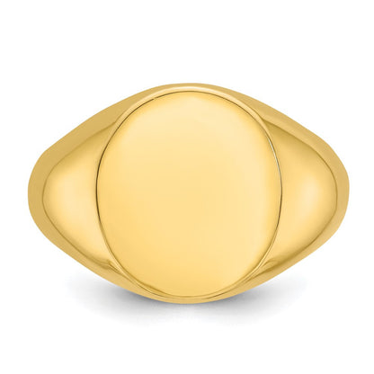 14K Gelbgold Herren-Siegelring, rund, 16 x 14 mm