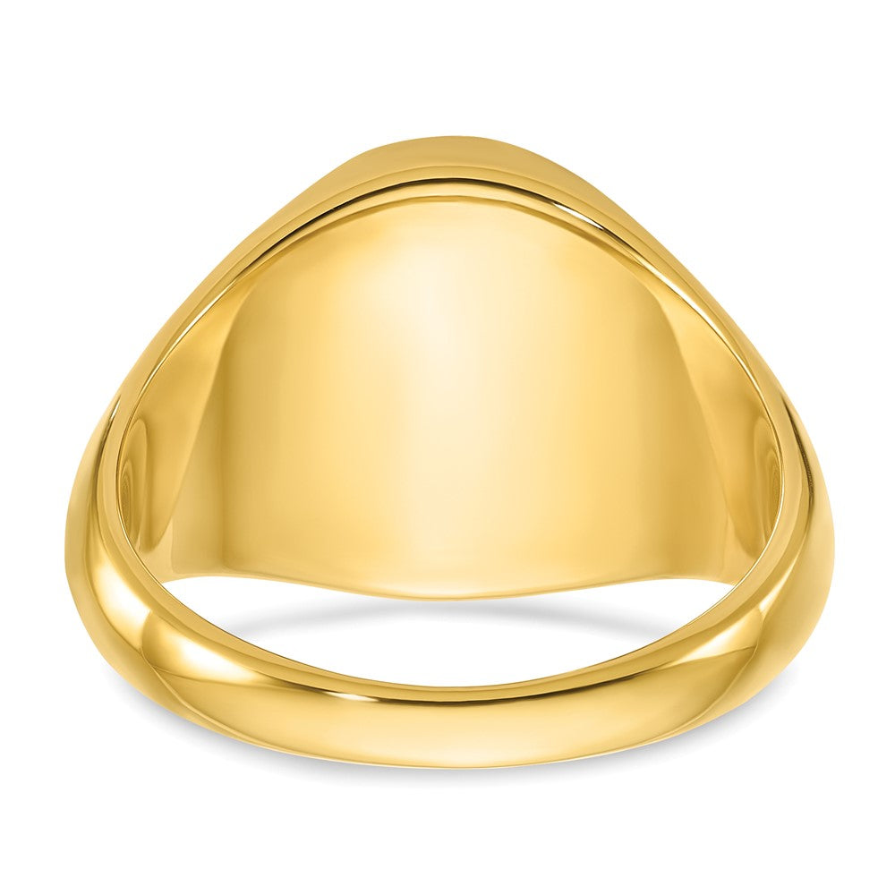 14K Gelbgold Herren-Siegelring, rund, 16 x 14 mm