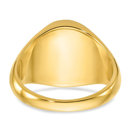 14K Gelbgold Herren-Siegelring, rund, 16 x 14 mm