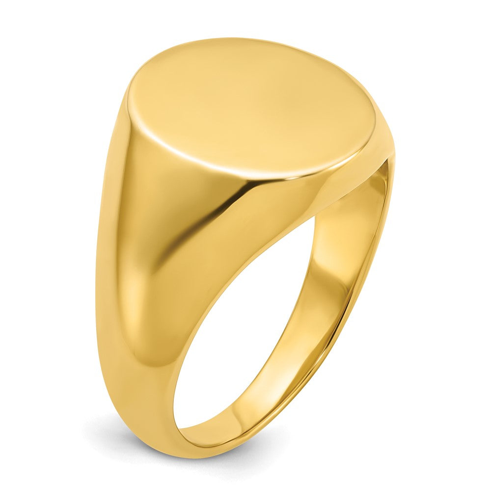 14K Gelbgold Herren-Siegelring, rund, 16 x 14 mm