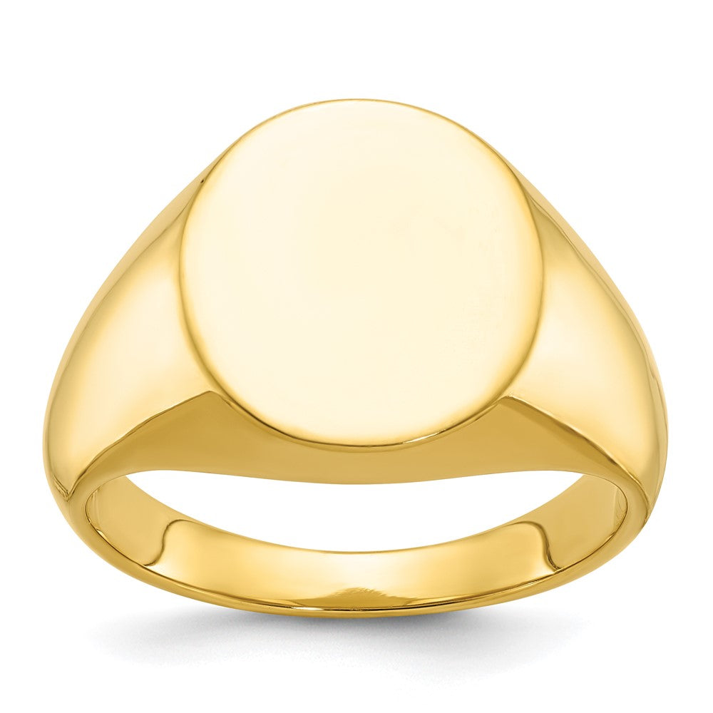 14K Gelbgold Herren-Siegelring, rund, 16 x 14 mm