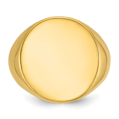 14K Gelbgold Herren-Siegelring, rund, 20x18mm