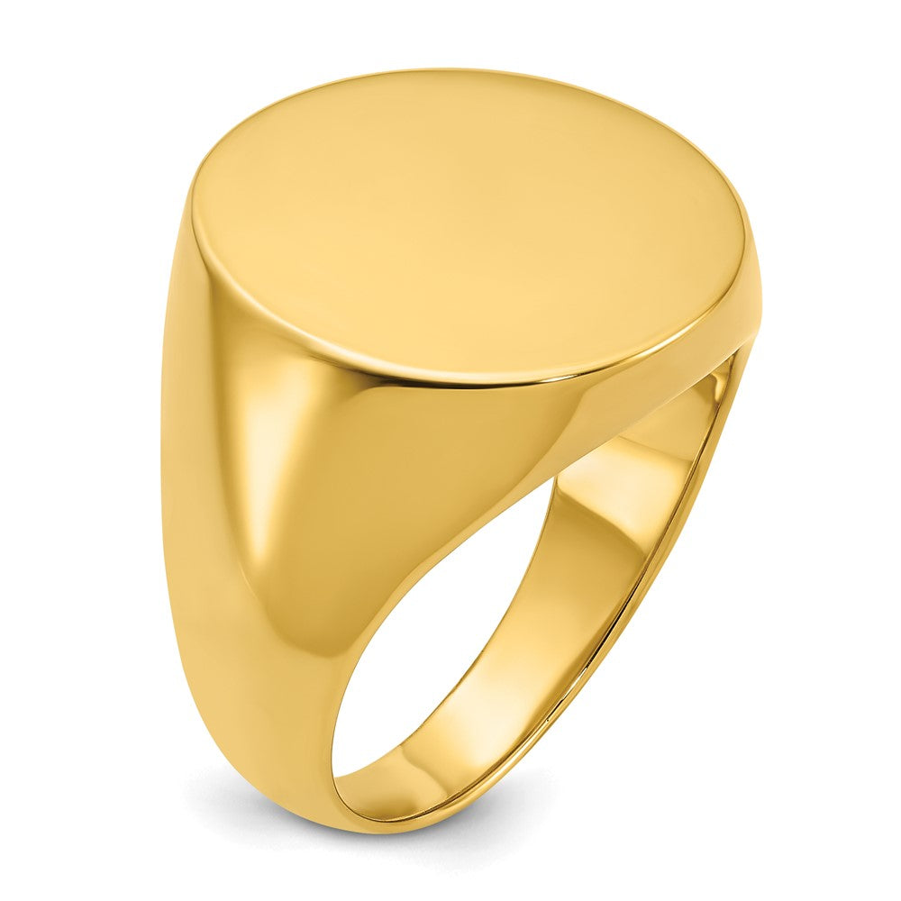 14K Gelbgold Herren-Siegelring, rund, 20x18mm