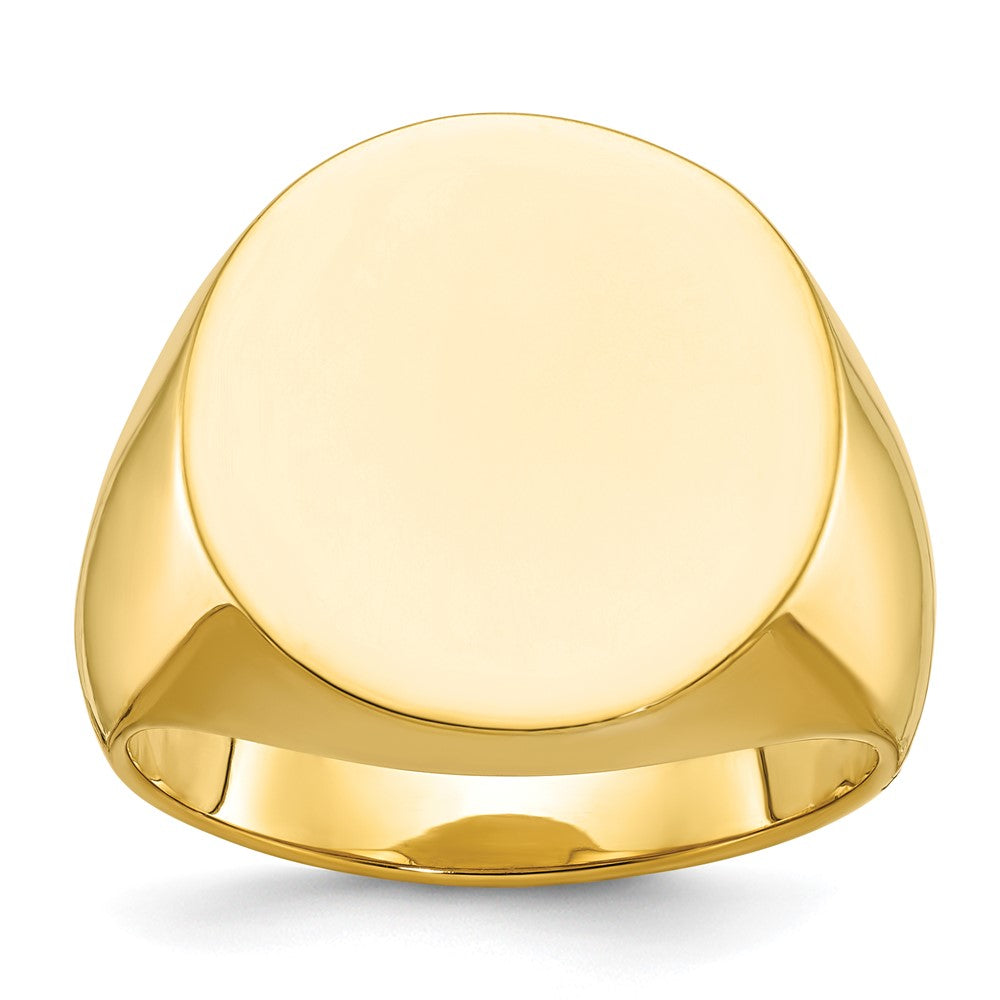 14K Gelbgold Herren-Siegelring, rund, 20x18mm