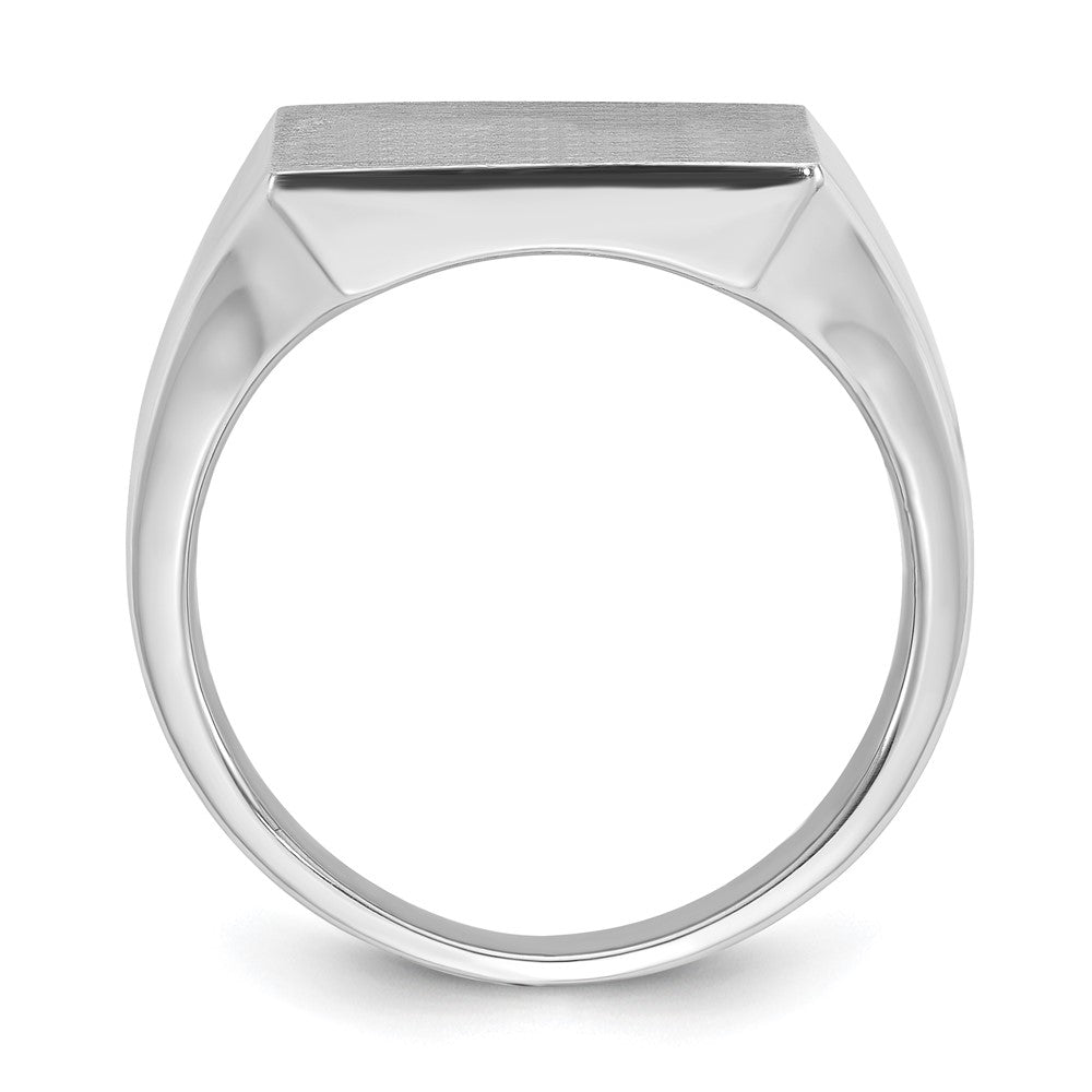 14K Weißgold Herren-Siegelring, quadratisch, 16x16mm