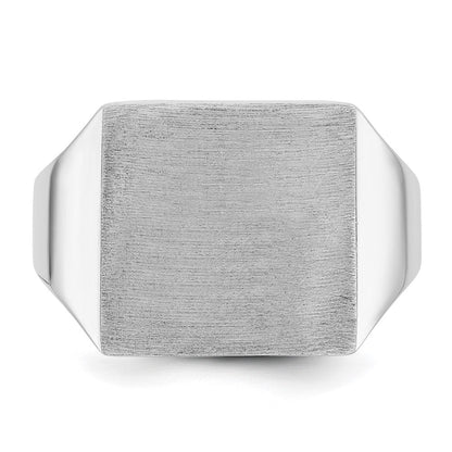 14K Weißgold Herren-Siegelring, quadratisch, 16x16mm