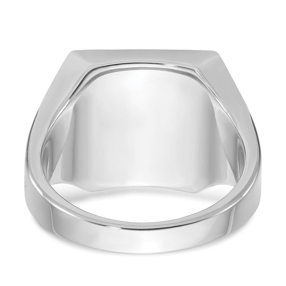 14K Weißgold Herren-Siegelring, quadratisch, 16x16mm