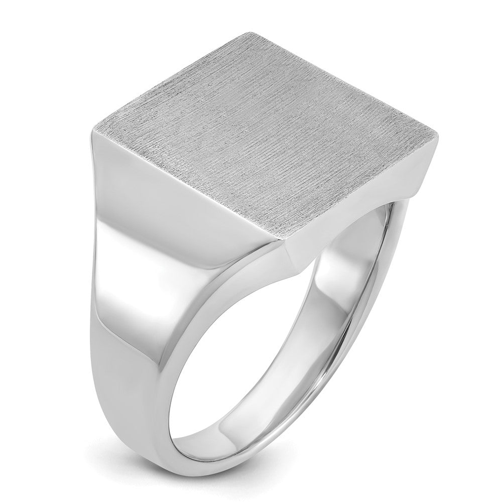 14K Weißgold Herren-Siegelring, quadratisch, 16x16mm