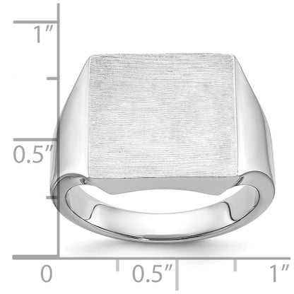 14K Weißgold Herren-Siegelring, quadratisch, 16x16mm