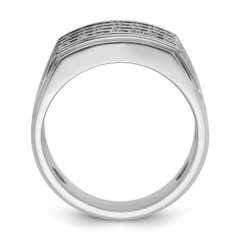 14K Weißgold Herrenring mit 1,625 ct. im Labor gezüchteten Diamanten VS/SI+ G+, vierreihig