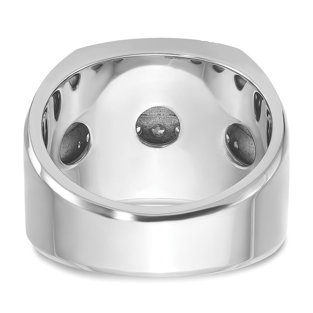 14K Weißgold Herren Diamant-Ring mit vier Reihen, 1,5K, komplett
